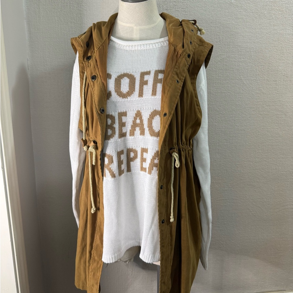 Brown Hooded Vest